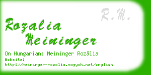 rozalia meininger business card
